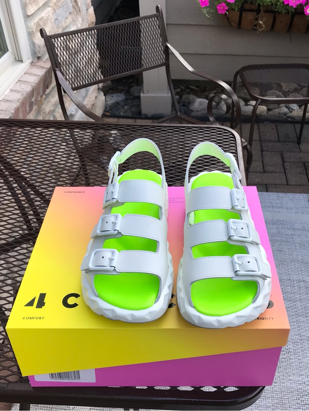 4CCCCEES WHITE LEATHER JABARA HASH SANDALS size 38